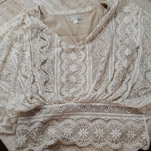 Beyond Vintage lace blouse with camisole